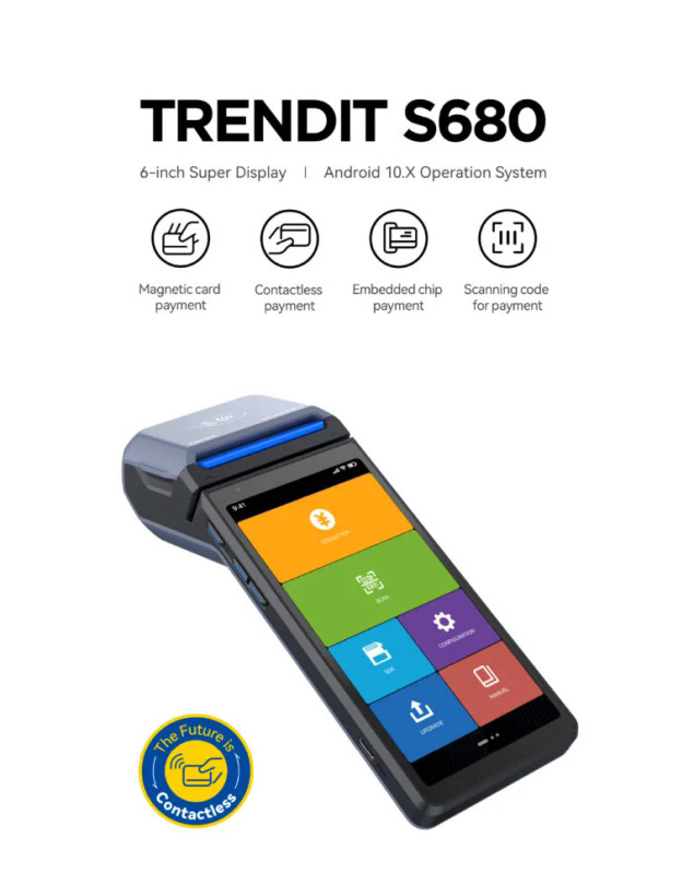 کش لس دستگاه کارت به کارت برند ترندیت/ Trenditمدل s680 به همراه باکس آکبند